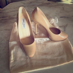 Jimmy Choo Cosmic Patentleather Nude size 39